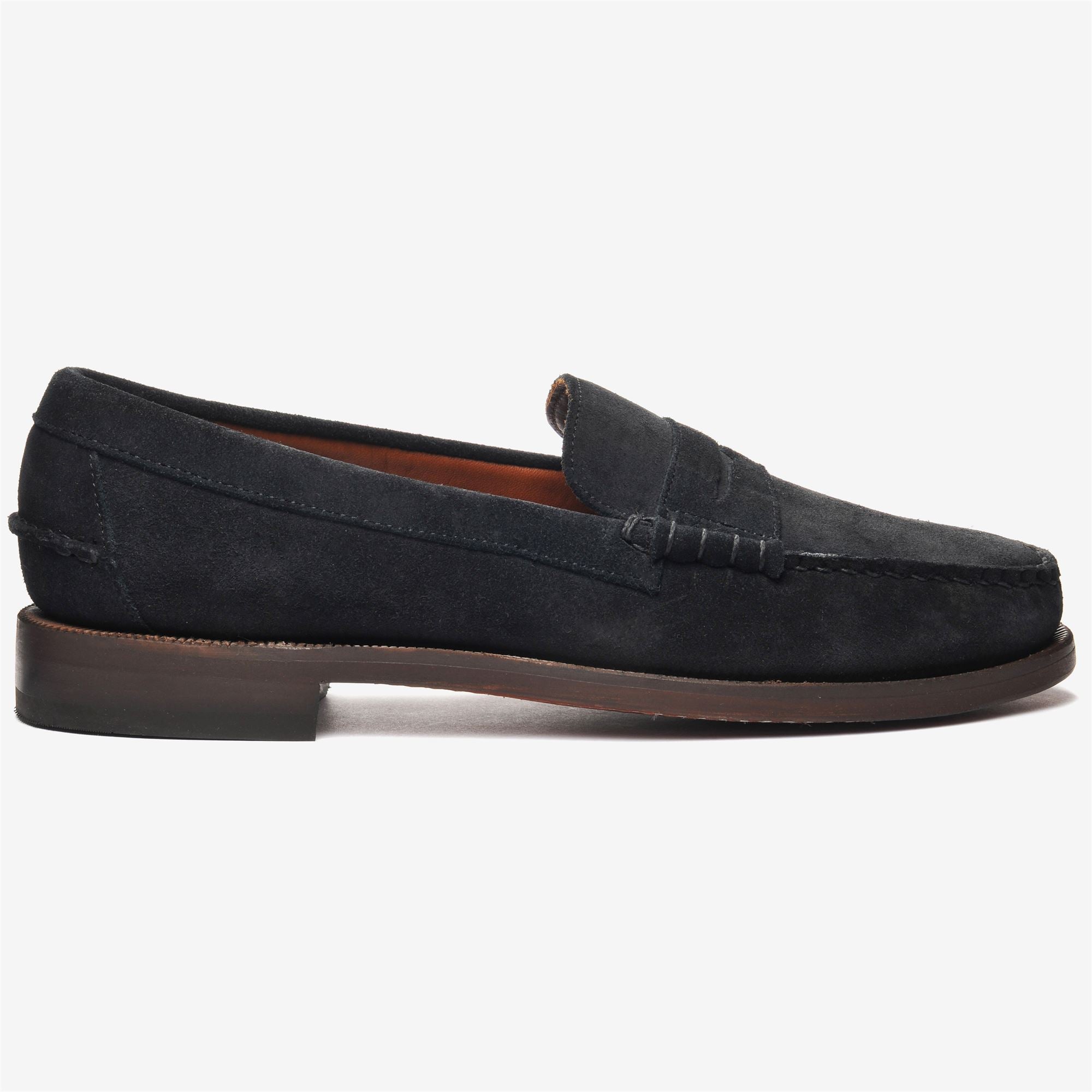 Navy Blue Men's Leather Business Moccasin Loafers | Sebago