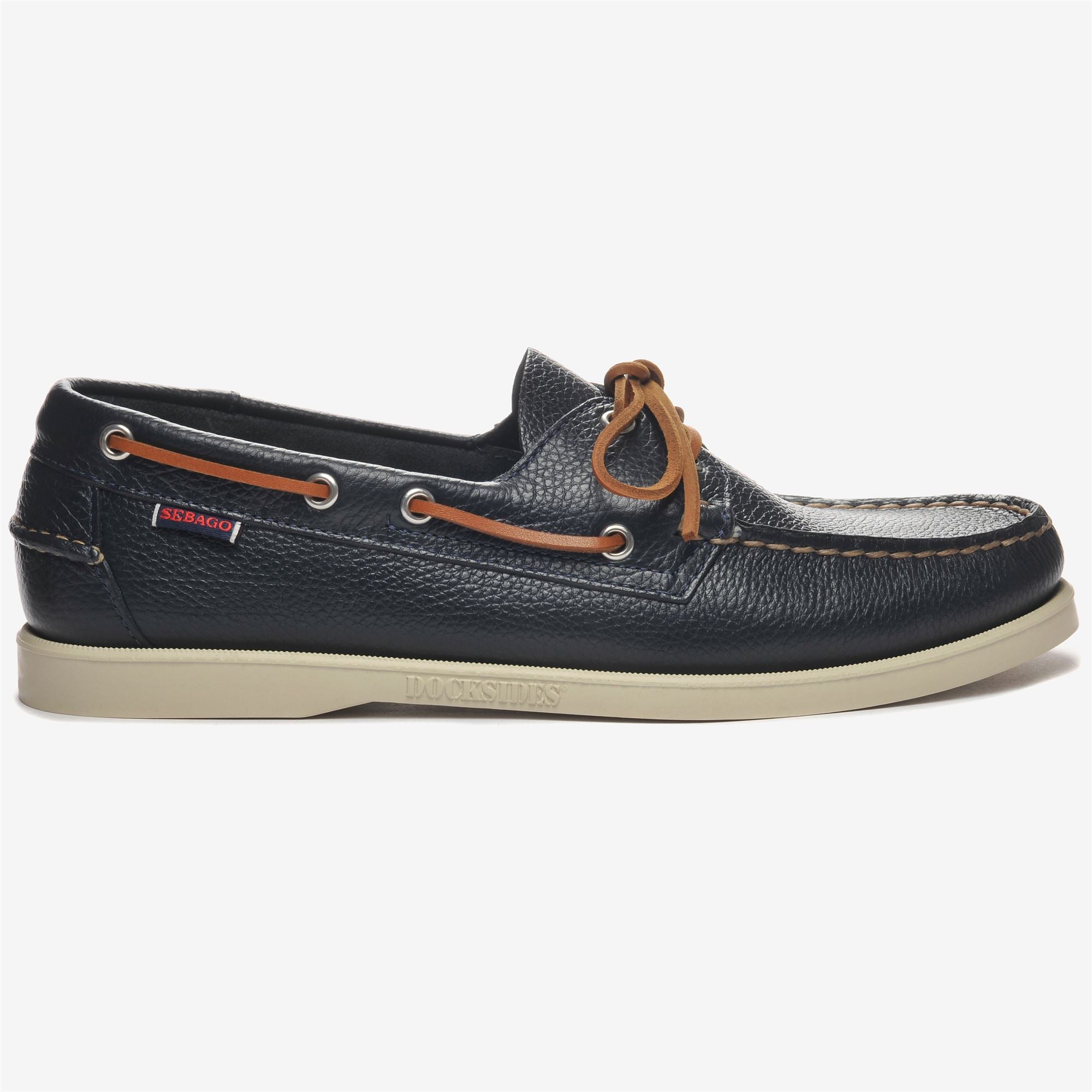 Navy Blue Men's Leather Yachting Moccasin Docksides Shoes | Sebago