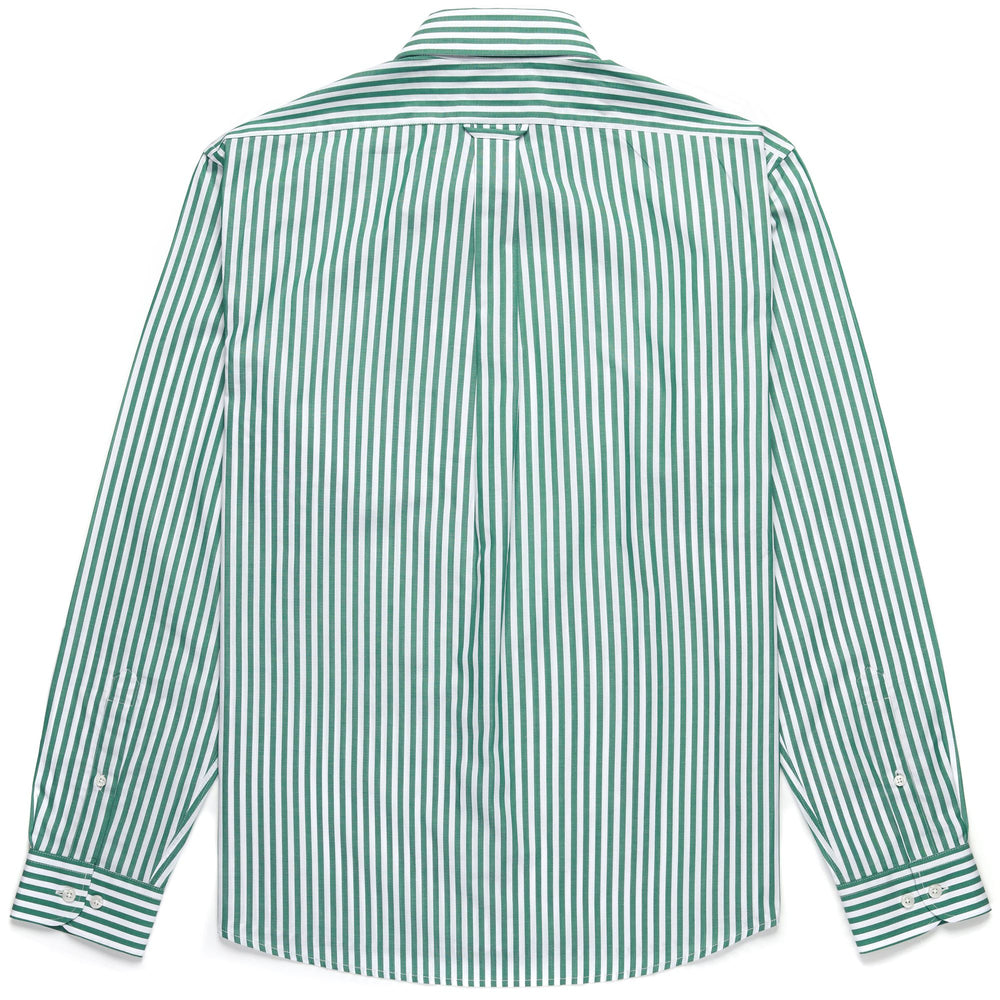SHIRTS Unisex OAKLAND Button  Down WHITE-GREEN Dressed Front (jpg Rgb)	