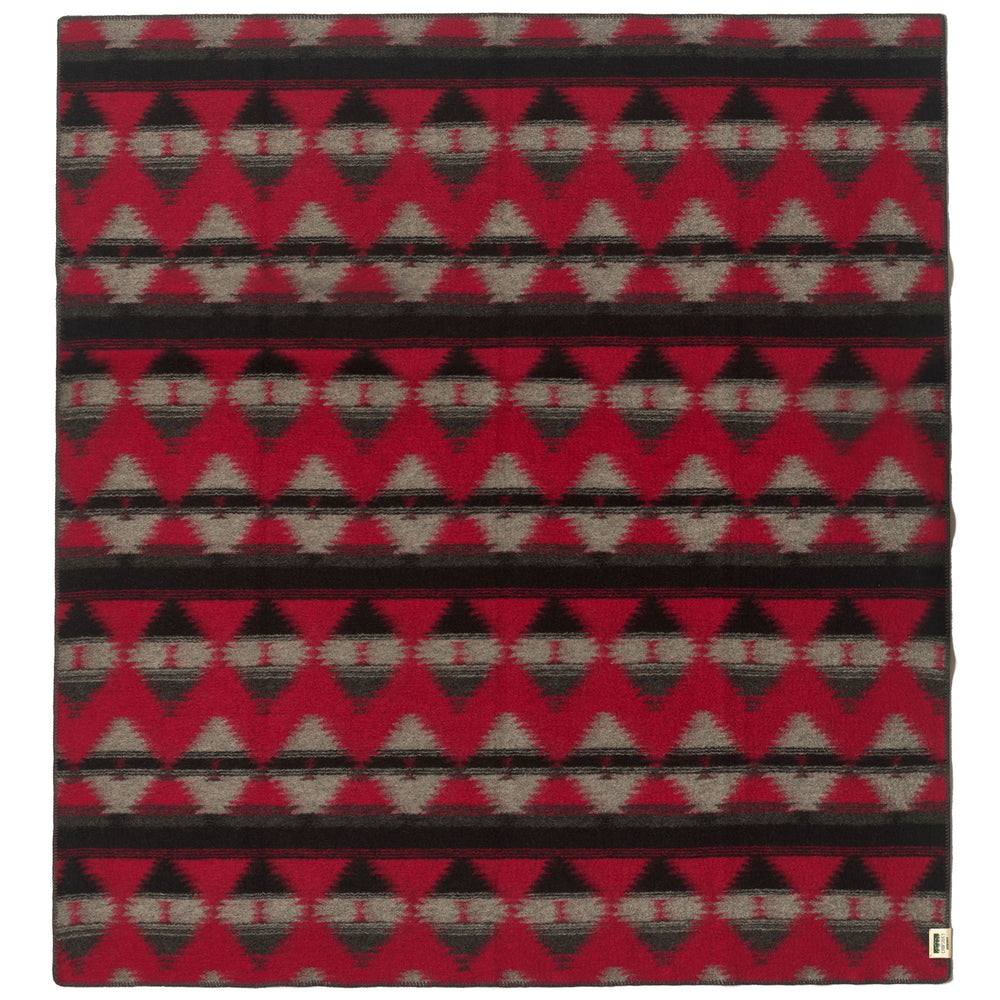 Quilts and blankets Unisex ASH Blanket RED-GREY-BLACK Dressed Front (jpg Rgb)	