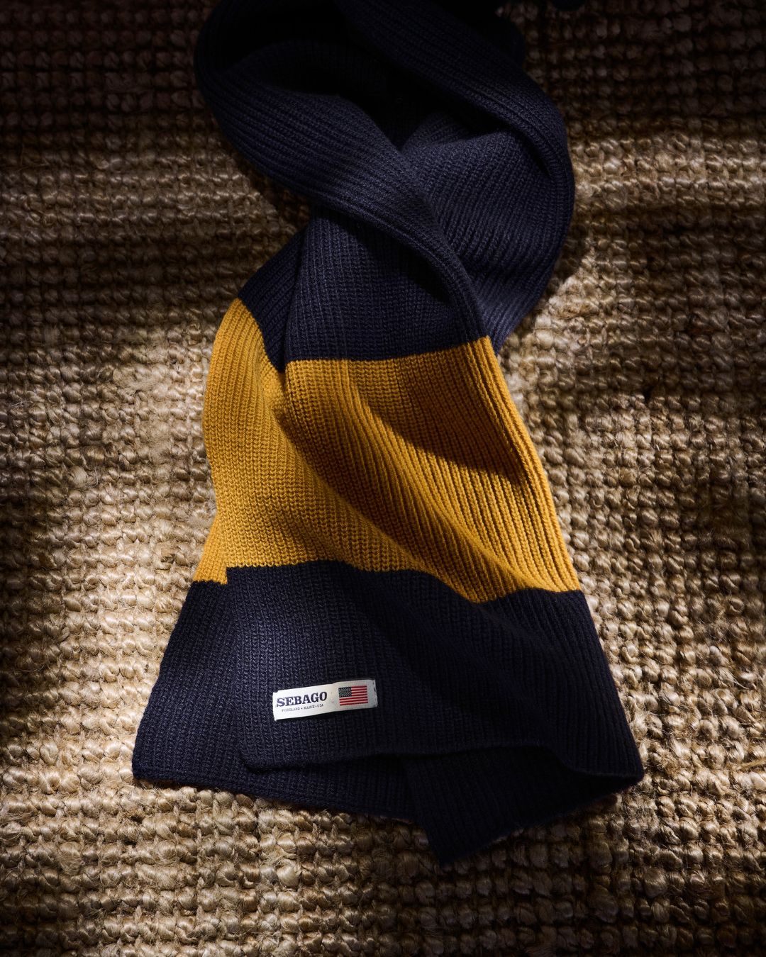 Blue Unisex Twombly Wool Chunky Knit Scarf | Sebago