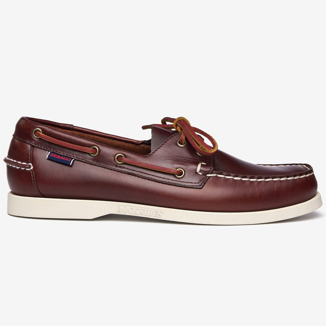 Brown Men's Waxed Leather Yachting Moccasin Boat Shoes 01