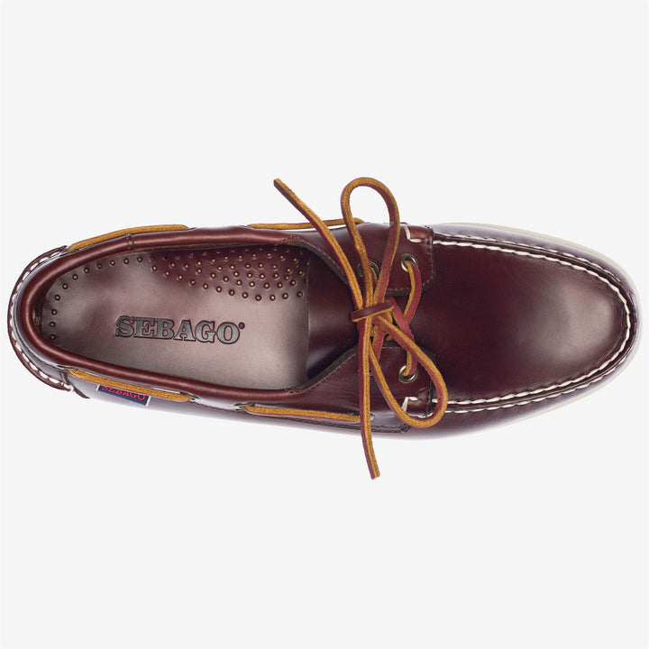 Brown Men's Waxed Leather Yachting Moccasin Boat Shoes 2