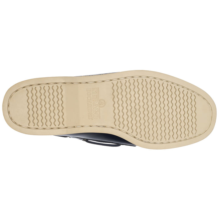 Zapatos náuticos tipo mocasín de cuero encerado azul marino para hombre 2