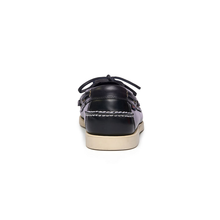 Zapatos náuticos tipo mocasín de cuero encerado azul marino para hombre 5