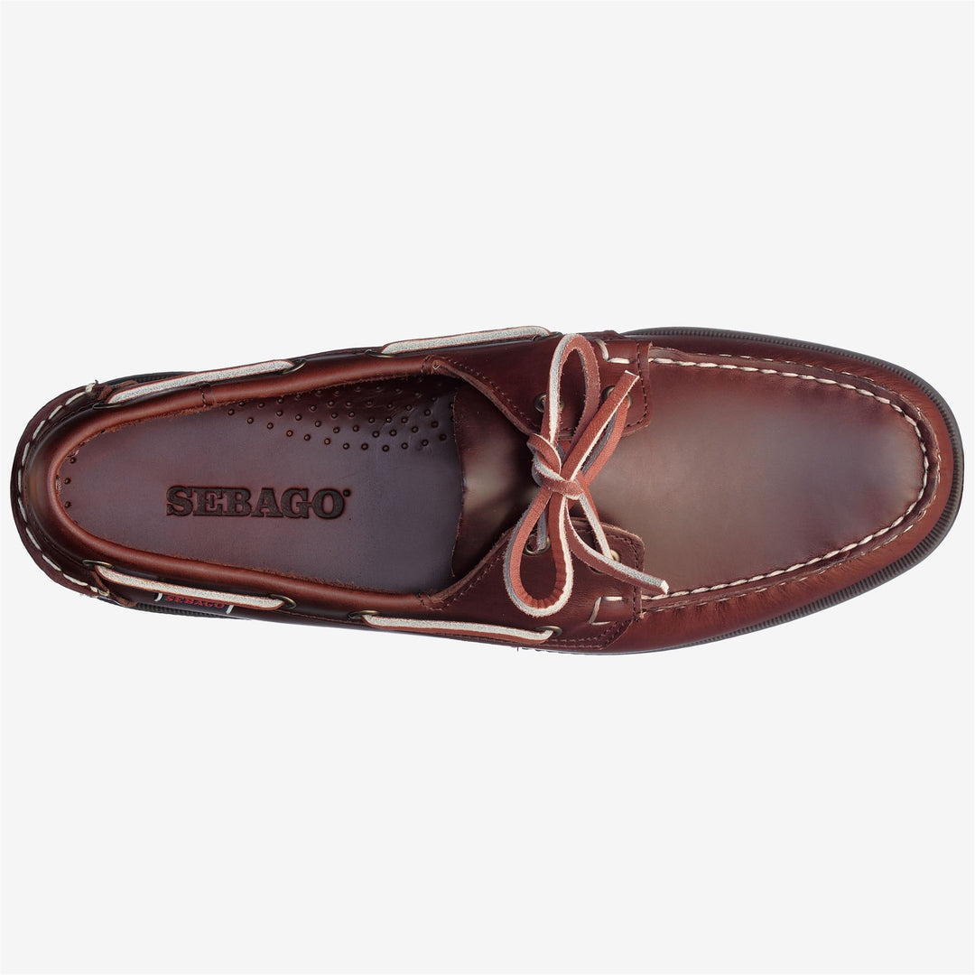 Brown Men's Waxed Leather Docksides for Yachting main