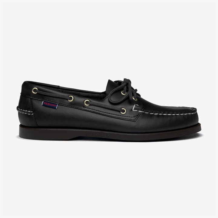 Navy blue Men's Waxed Leather Yachting Moccasins 1