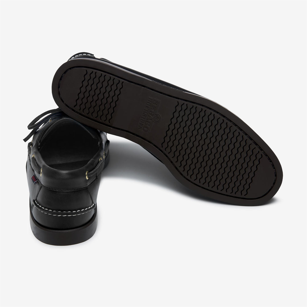 Navy blue Men's Waxed Leather Yachting Moccasins main