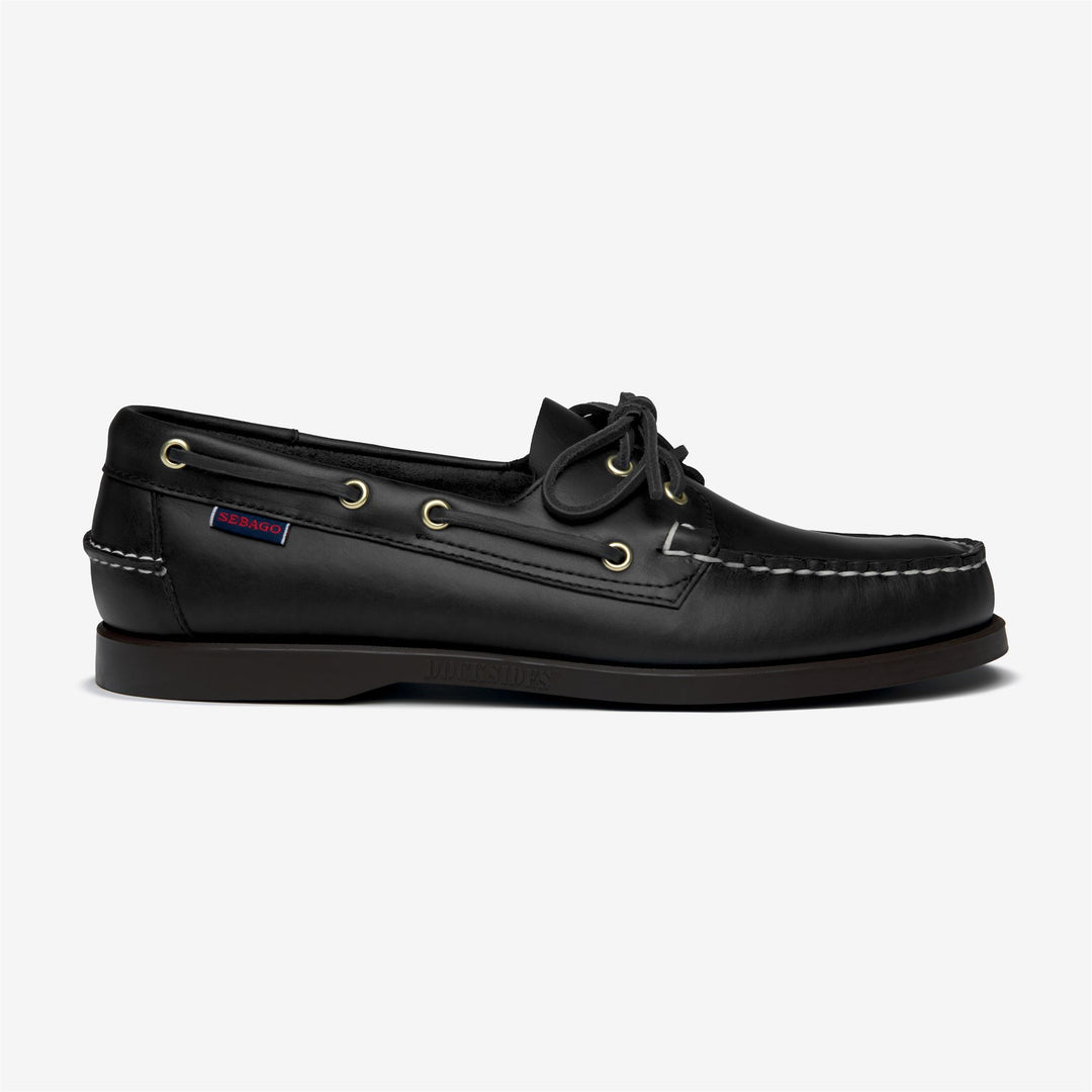 Navy blue Men's Waxed Leather Yachting Moccasins 01