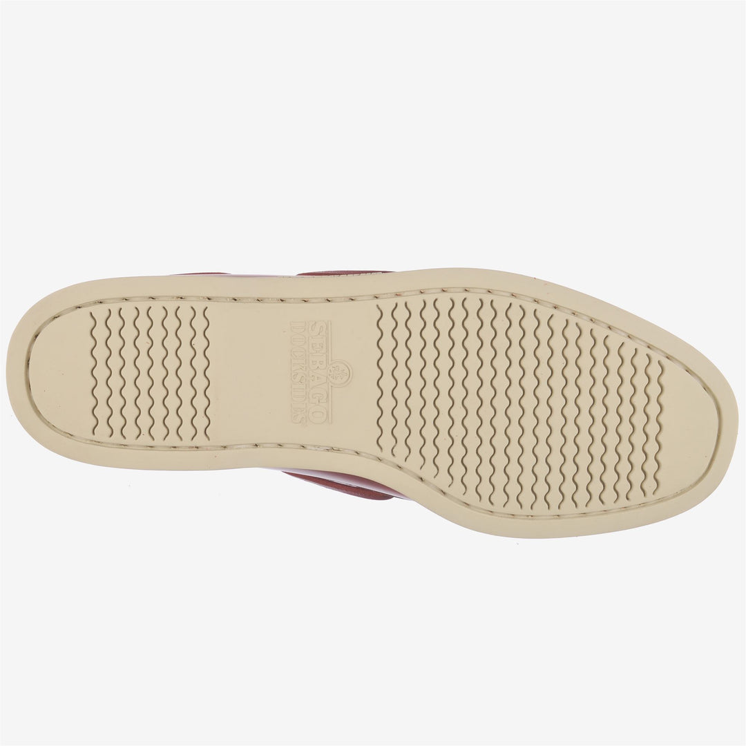 Dunkelrote Herren-Mokassins aus gewachstem Leder für Yachting main