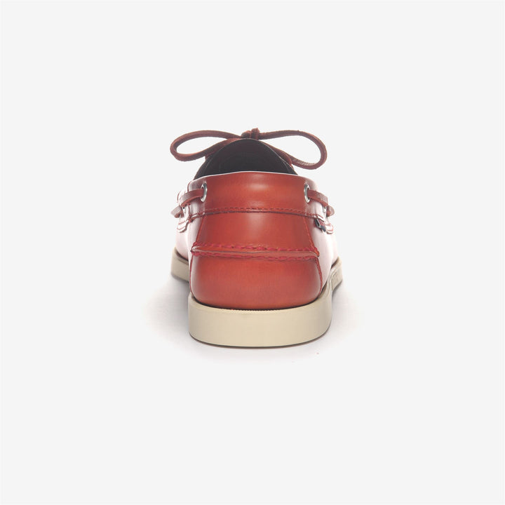 Zapatos náuticos tipo mocasín de cuero encerado para hombre, color rojo oscuro 4