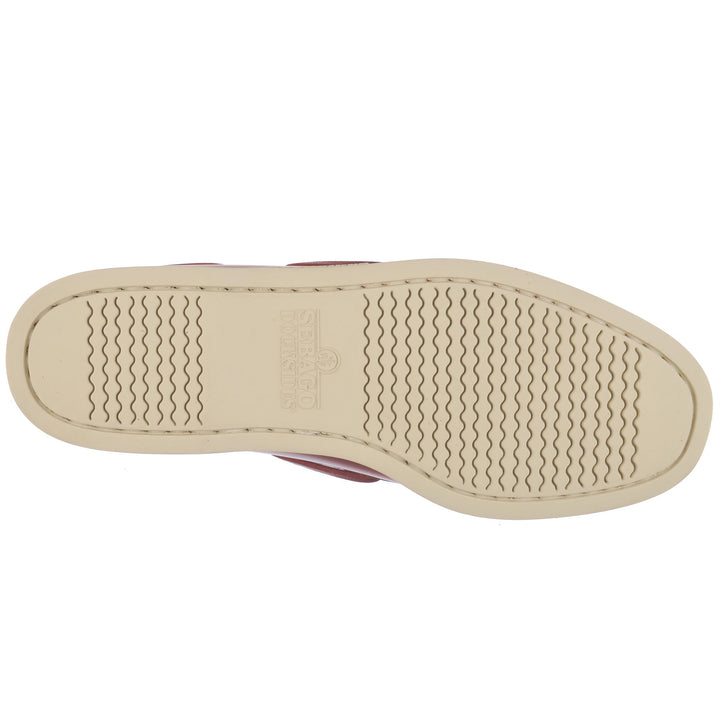 Dark Red Men's Waxed Leather Yachting Moccasin Boat Shoes 2