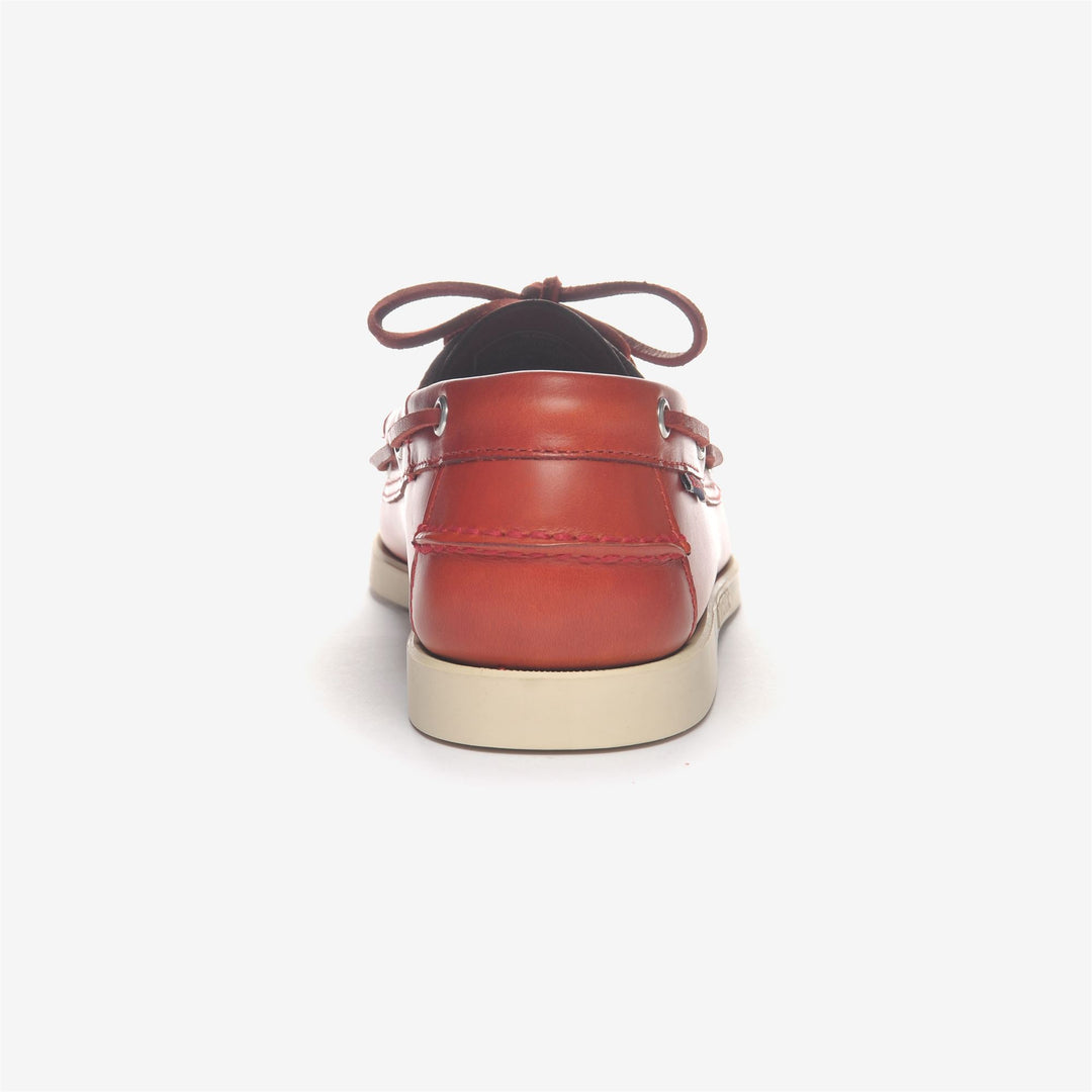 Dark Red Men's Waxed Leather Yachting Moccasin Boat Shoes main