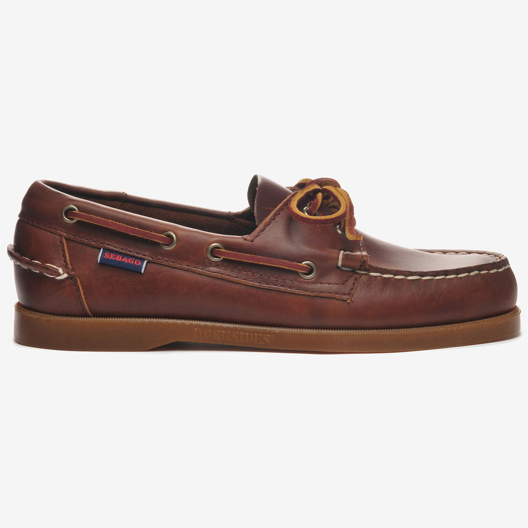 Mocassini Nautici in Pelle Marrone per Uomo main