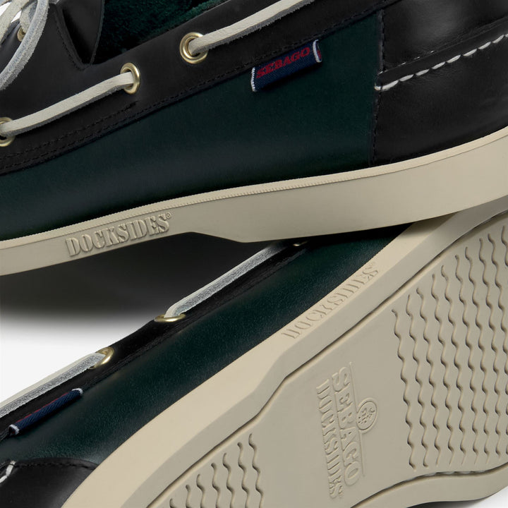 DOCKSIDES PORTLAND WAXED - Docksides - Mocassin - Man - GREEN FOREST-BLUE NAVY 5