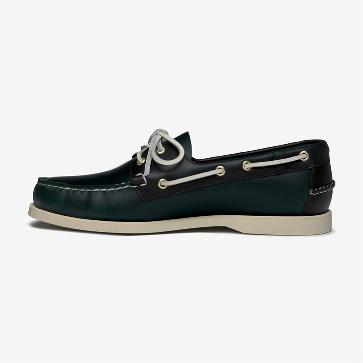 Zapatos náuticos tipo mocasín de piel encerada verde para hombre para navegar 3