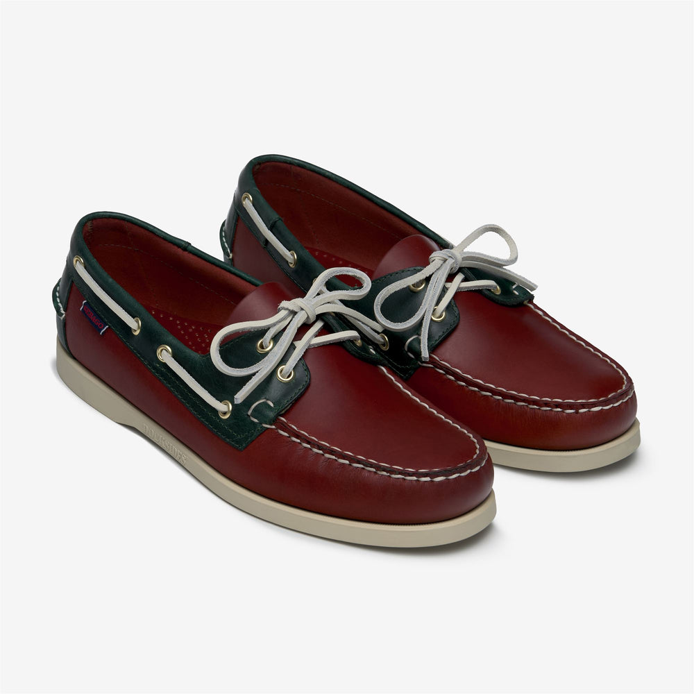 DOCKSIDES PORTLAND WAXED - Docksides - Mocassin - Uomo - DK RED- GREENFOREST 02