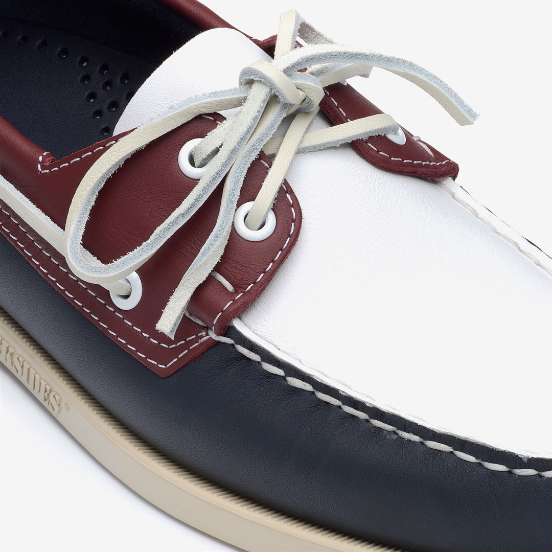 Navy Blue Men's Leather Yachting Moccasin Boat Shoes main