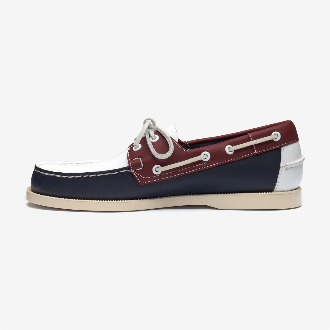 Navy Blue Men's Leather Yachting Moccasin Boat Shoes main