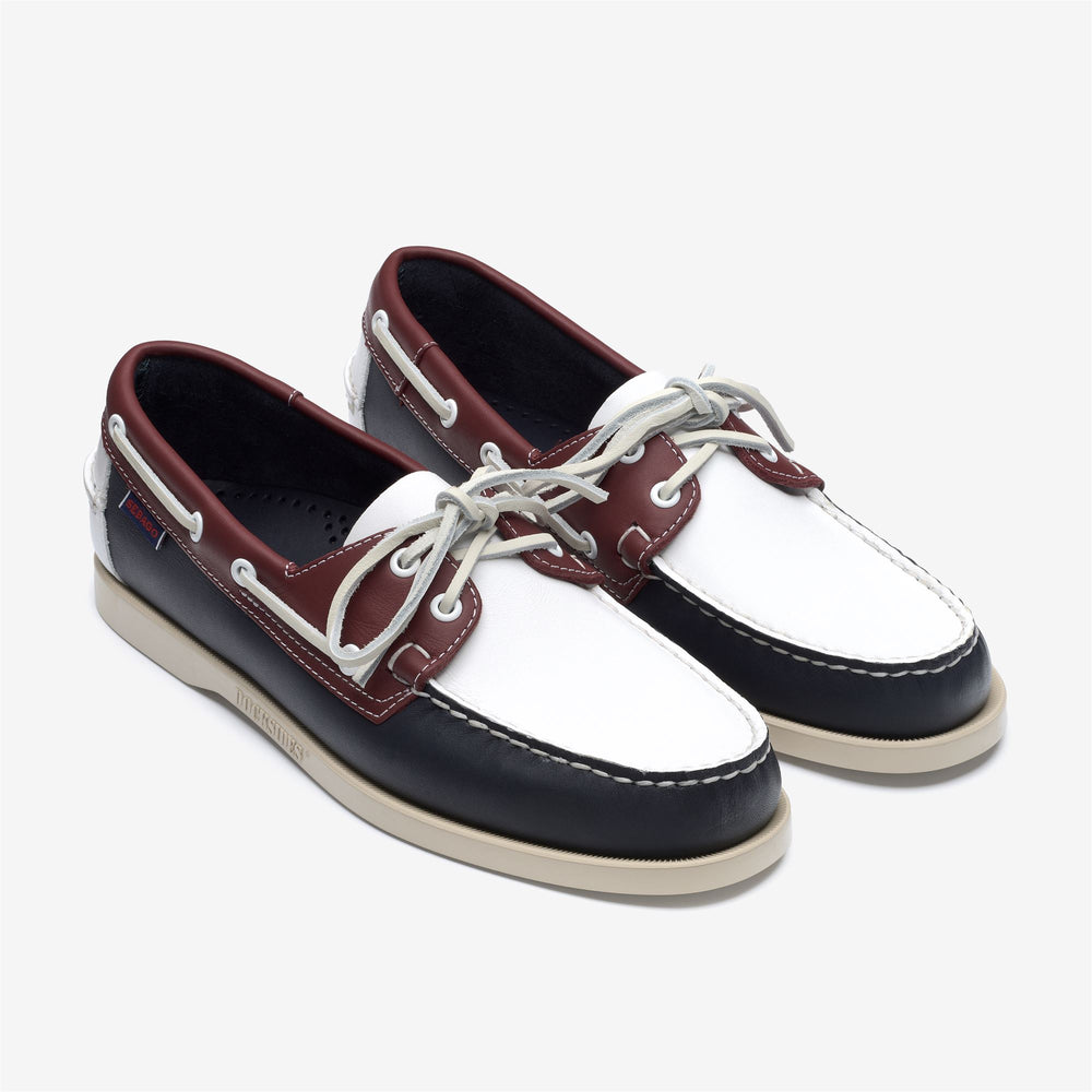 Navy Blue Men's Leather Yachting Moccasin Boat Shoes 02