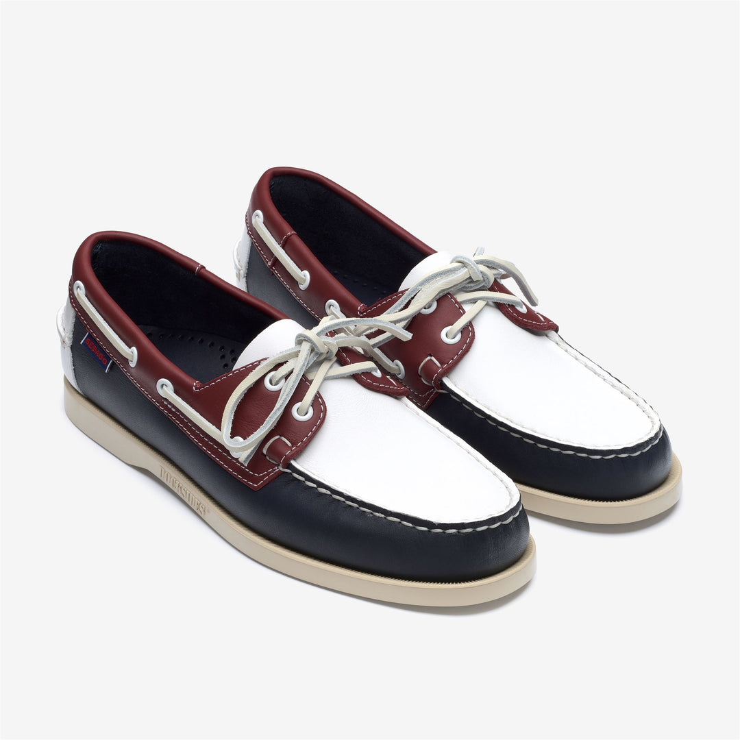 Navy Blue Men's Leather Yachting Moccasin Boat Shoes main