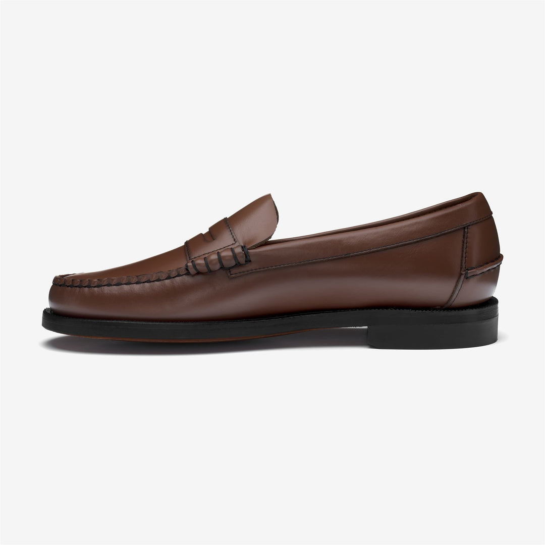 Mocasines de negocios marrones para hombre con construcción de cuero main