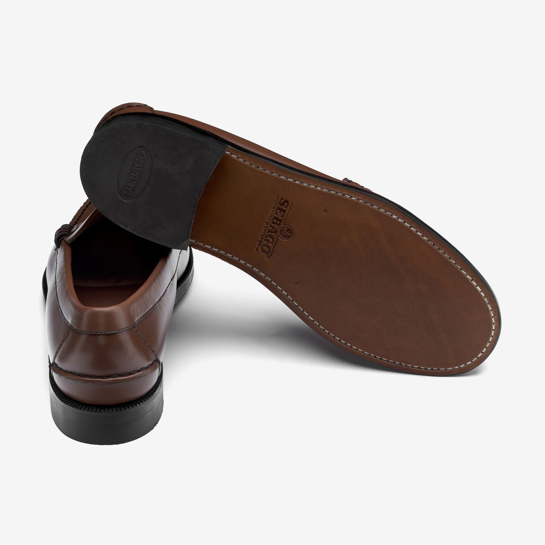 Mocasines de negocios marrones para hombre con construcción de cuero main