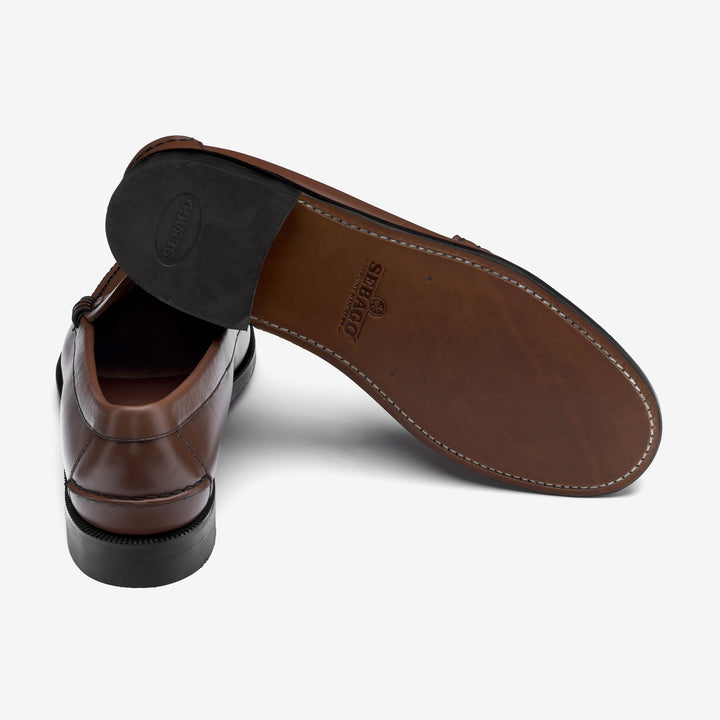 Mocasines de negocios marrones para hombre con construcción de cuero 4