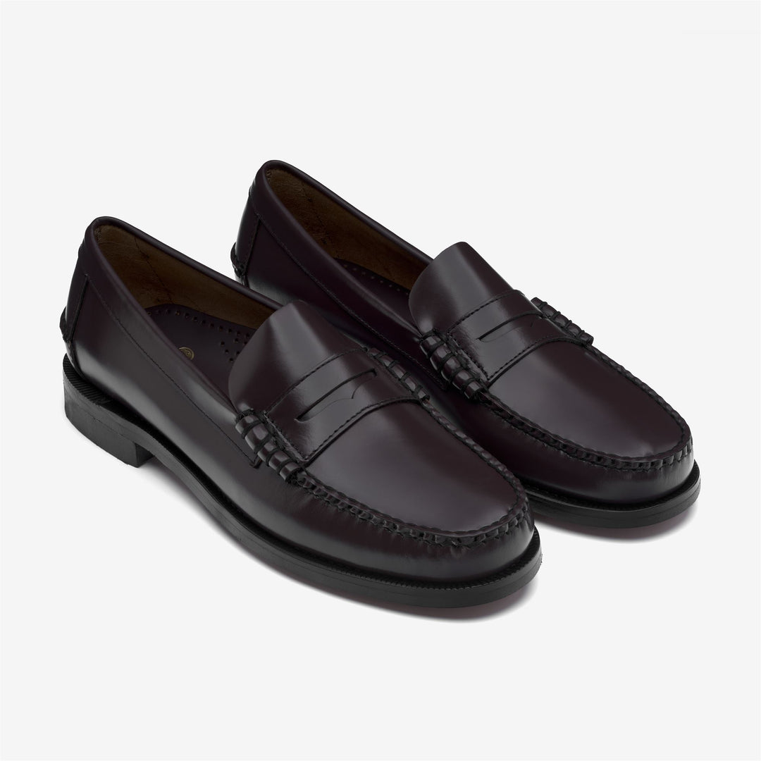 Mocassins marron foncé pour homme avec semelle en cuir main