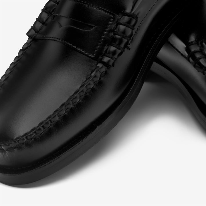 Black Men's Business Moccasin Loafers with Leather Construction 6