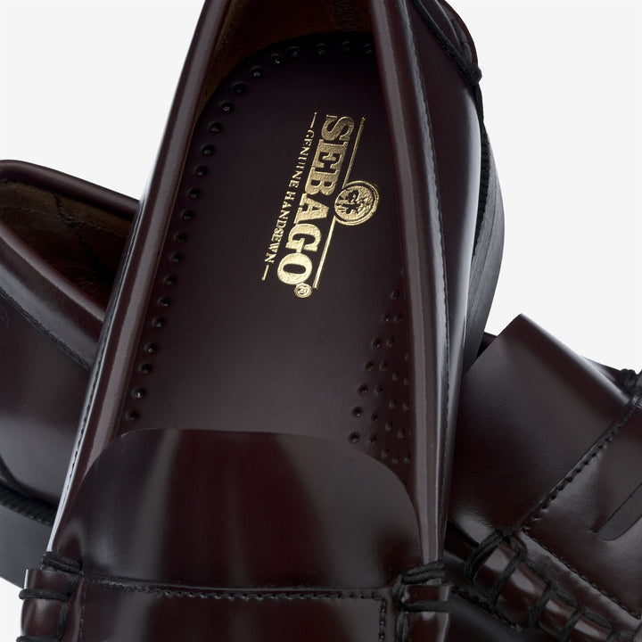 Burgundy Brown Men's Business Moccasin Loafers with Leather Sole 5