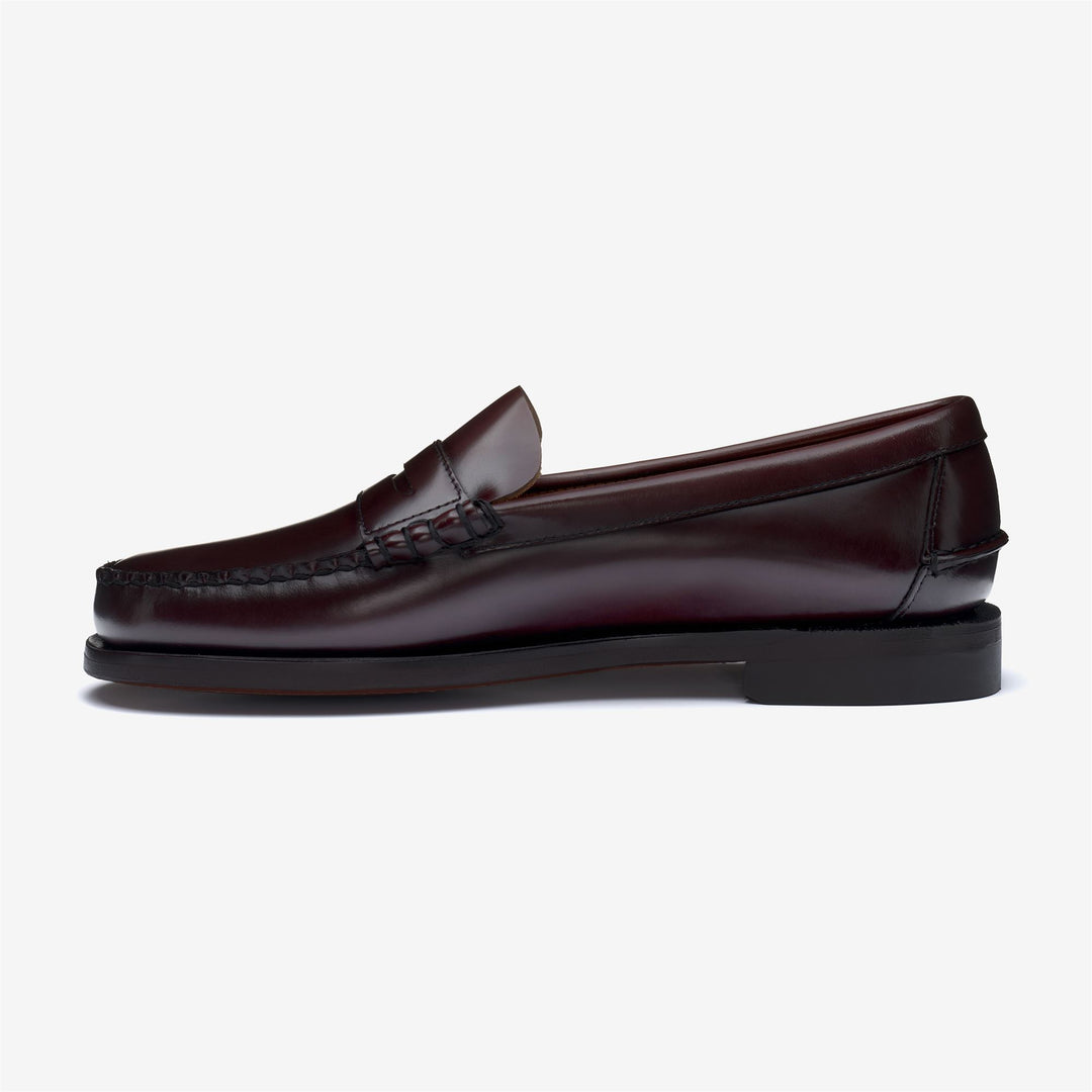 Mocassins d'affaires marron bordeaux pour homme avec semelle en cuir main