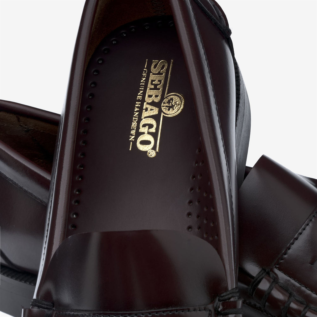 Burgundy Brown Men's Business Moccasin Loafers with Leather Sole main