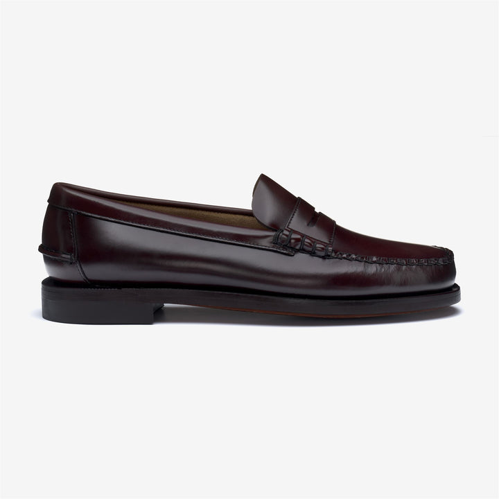 Burgundy Brown Men's Business Moccasin Loafers with Leather Sole 7