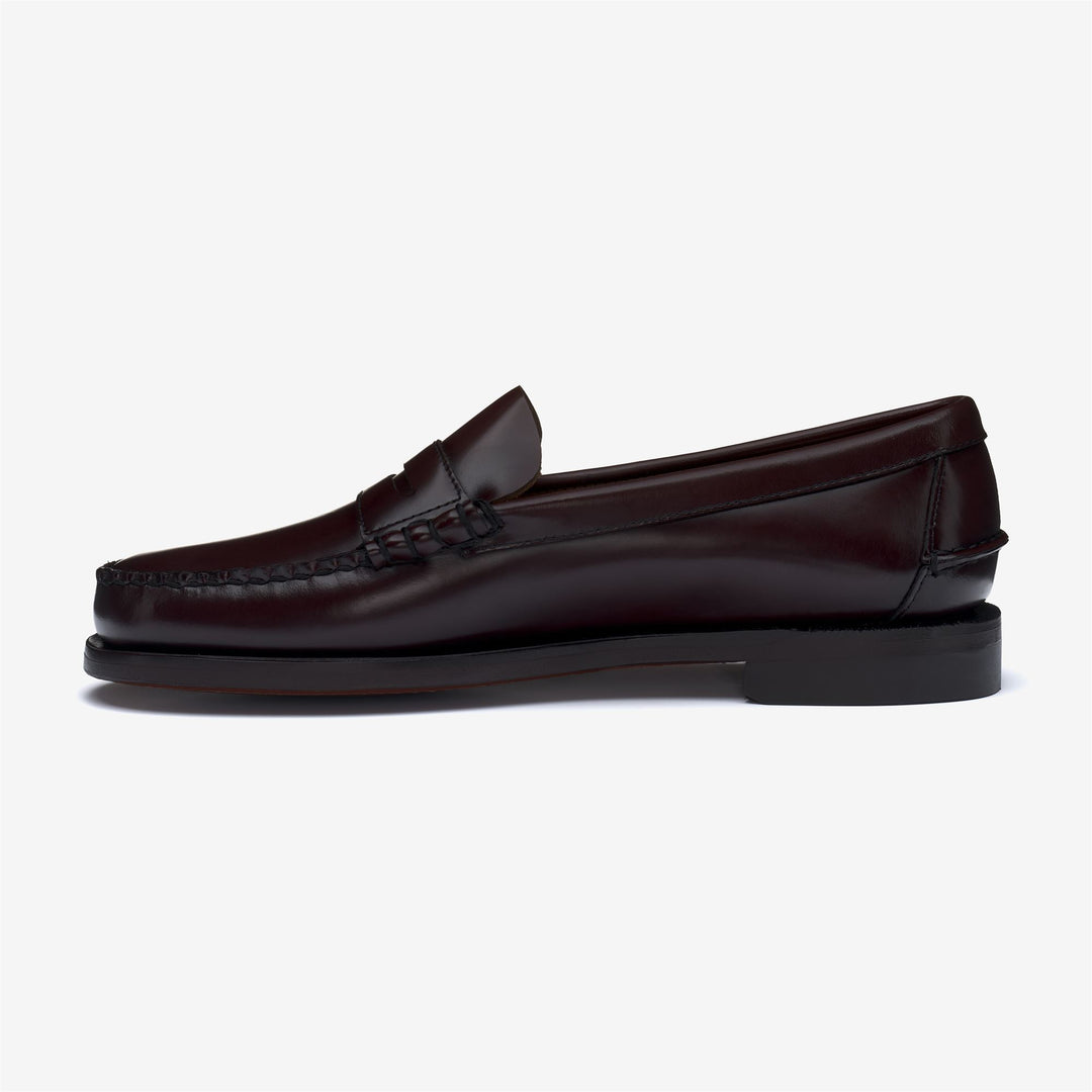 Burgundy Brown Men's Business Moccasin Loafers with Leather Sole main