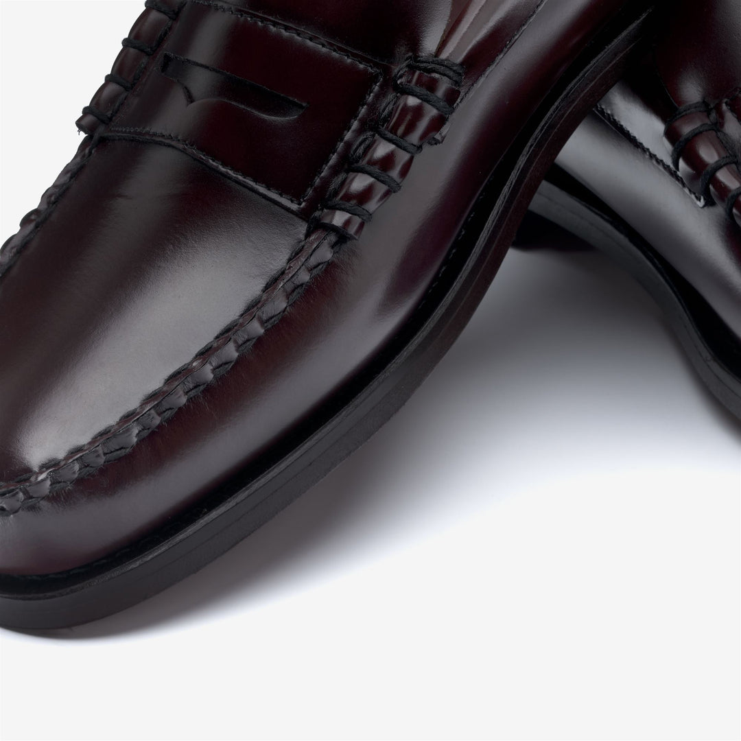 Burgundy Brown Men's Business Moccasin Loafers with Leather Sole main