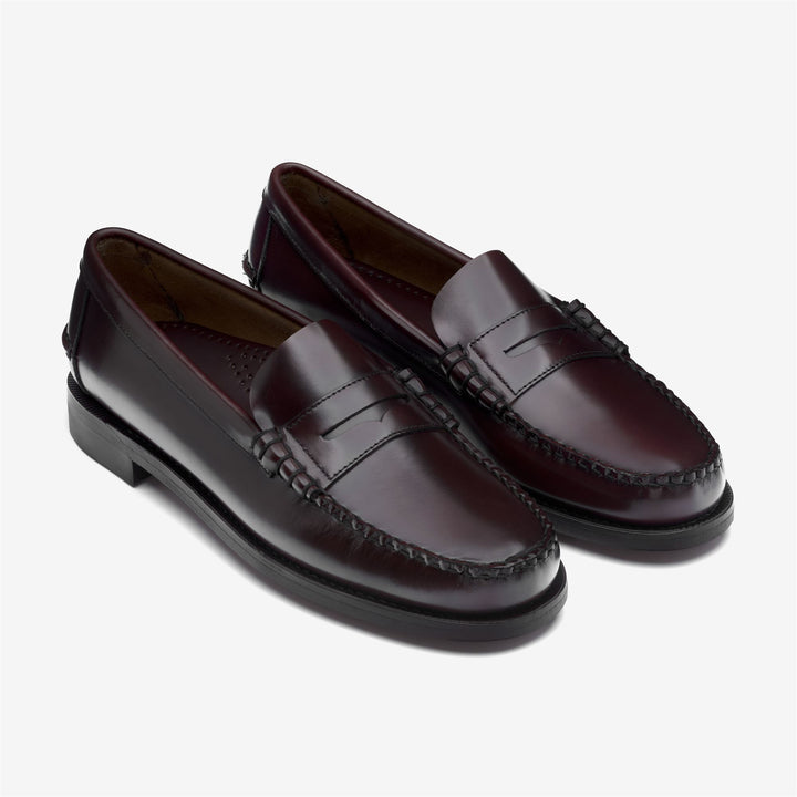 Burgundy Brown Men's Business Moccasin Loafers with Leather Sole 2