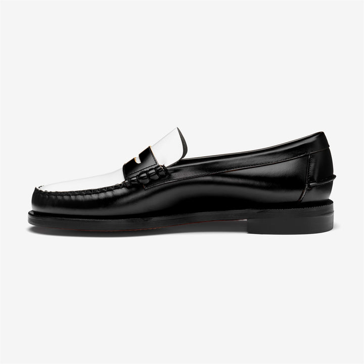 Mocasines de negocios para hombre, en blanco y negro, con parte superior de cuero 3
