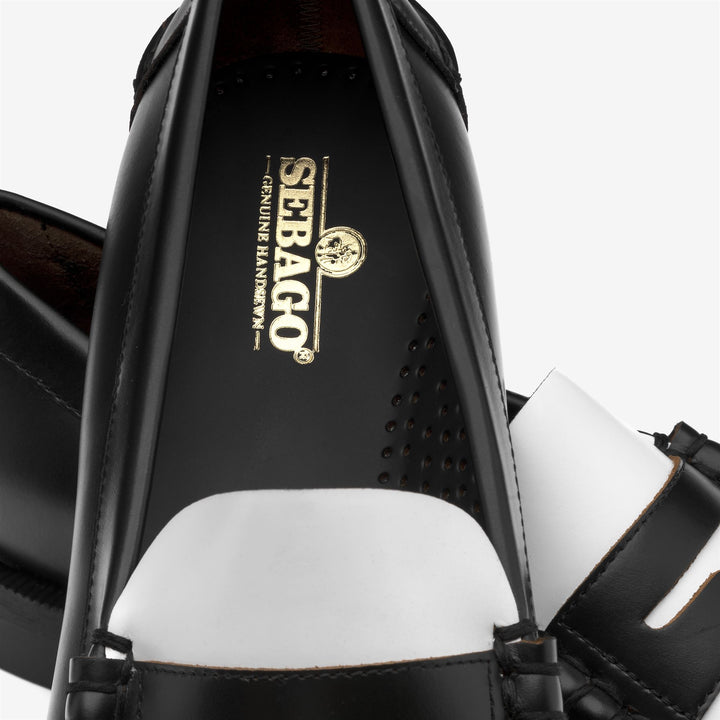 Black White Men's Business Moccasin Loafers with Leather Upper 5