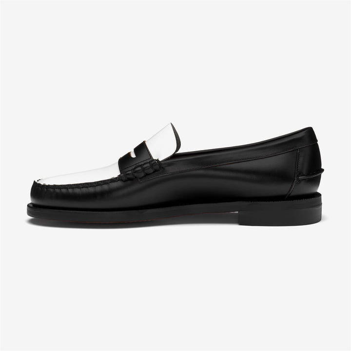 Black White Men's Business Moccasin Loafers with Leather Upper 3