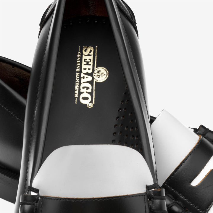 Mocasines de negocios para hombre, en blanco y negro, con parte superior de cuero 5