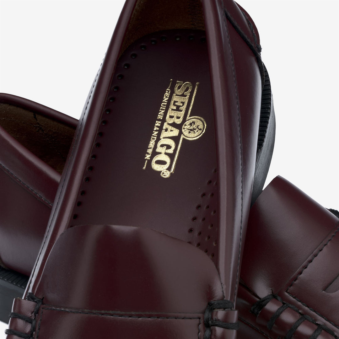 Mocasines de negocios de cuero marrón granate para hombre main