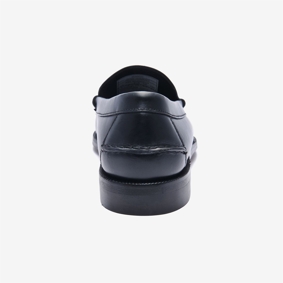 Black Men's Business Moccasin Loafers with Leather Construction main