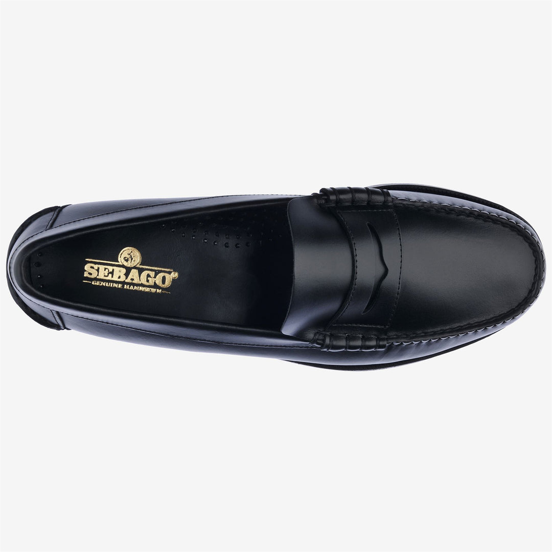 Black Men's Business Moccasin Loafers with Leather Construction main
