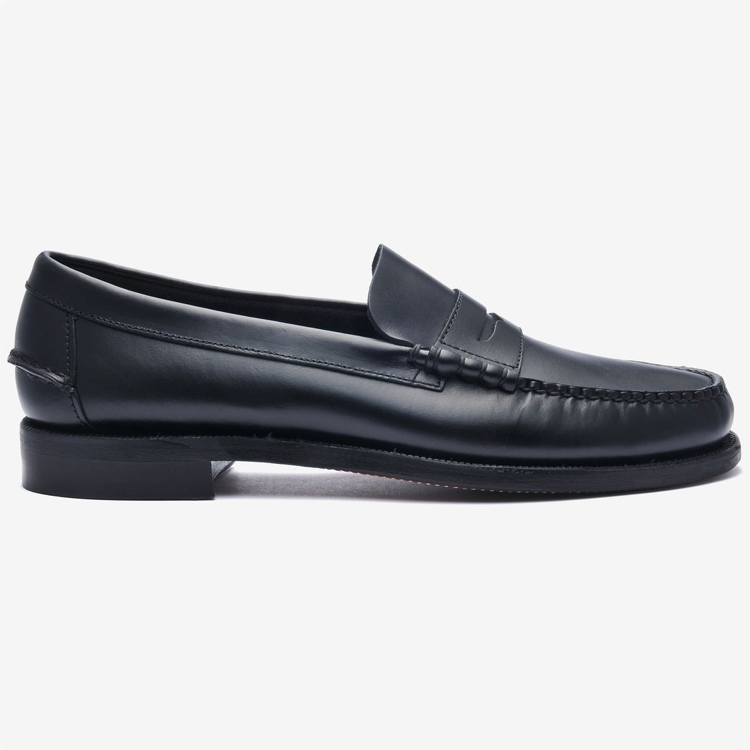 Mocassins d'affaires noirs pour hommes avec construction en cuir 01