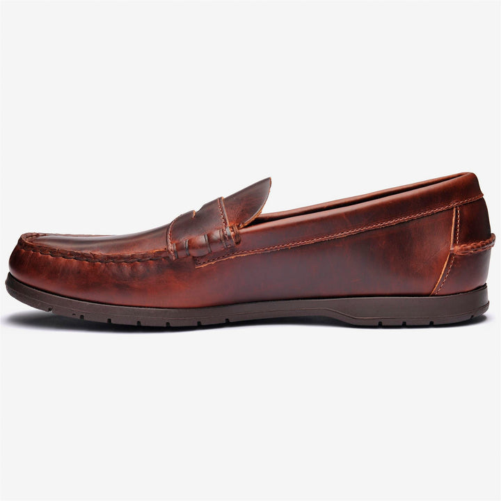 Brown Men's Nautical Leather Moccasin Boat Shoes 2