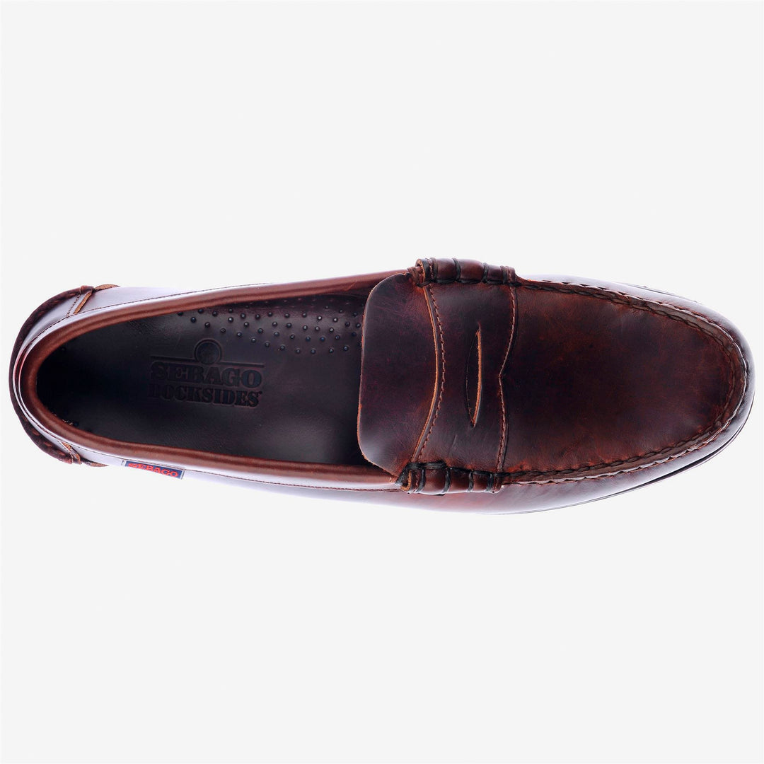 Brown Men's Nautical Leather Moccasin Boat Shoes main