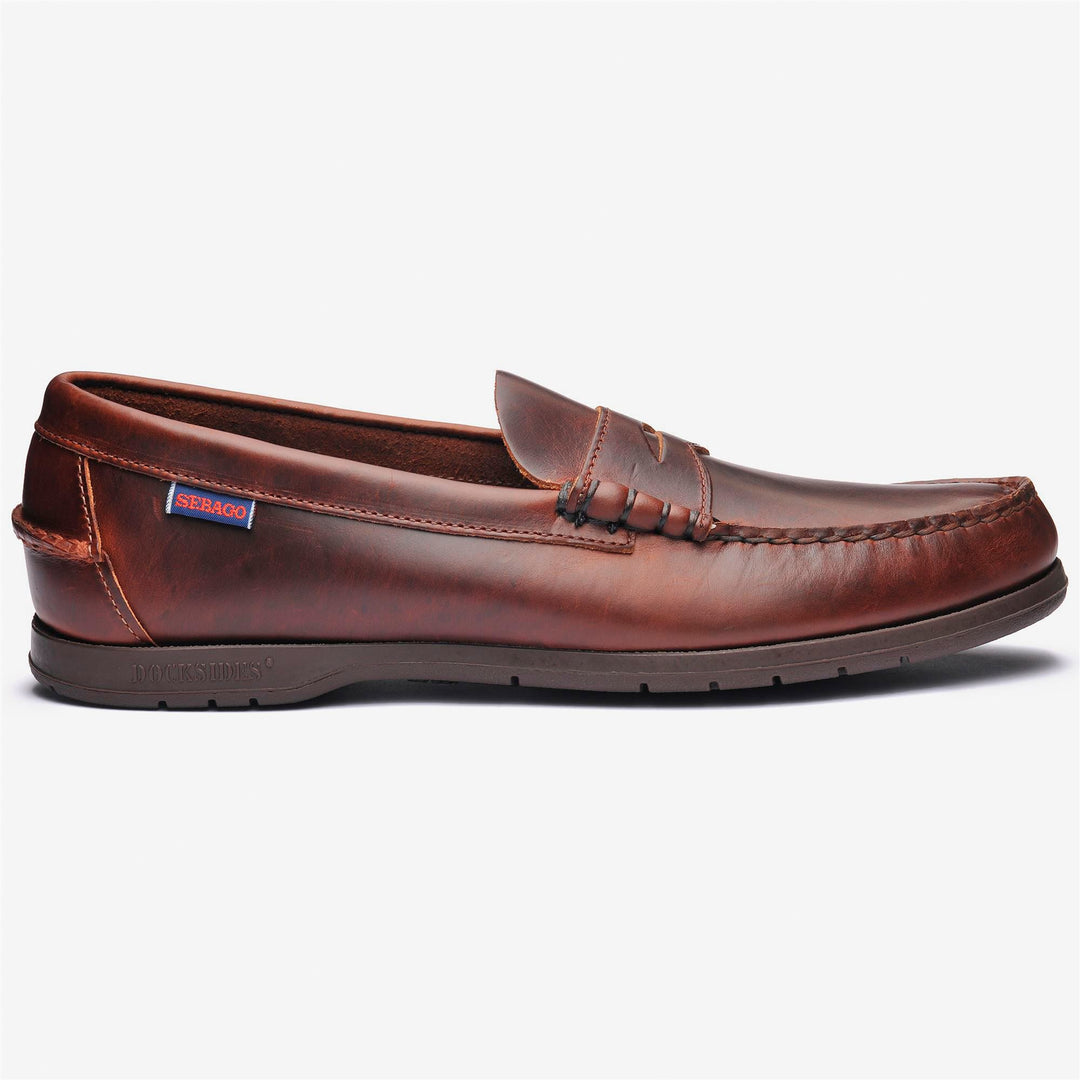 Brown Men's Nautical Leather Moccasin Boat Shoes 01