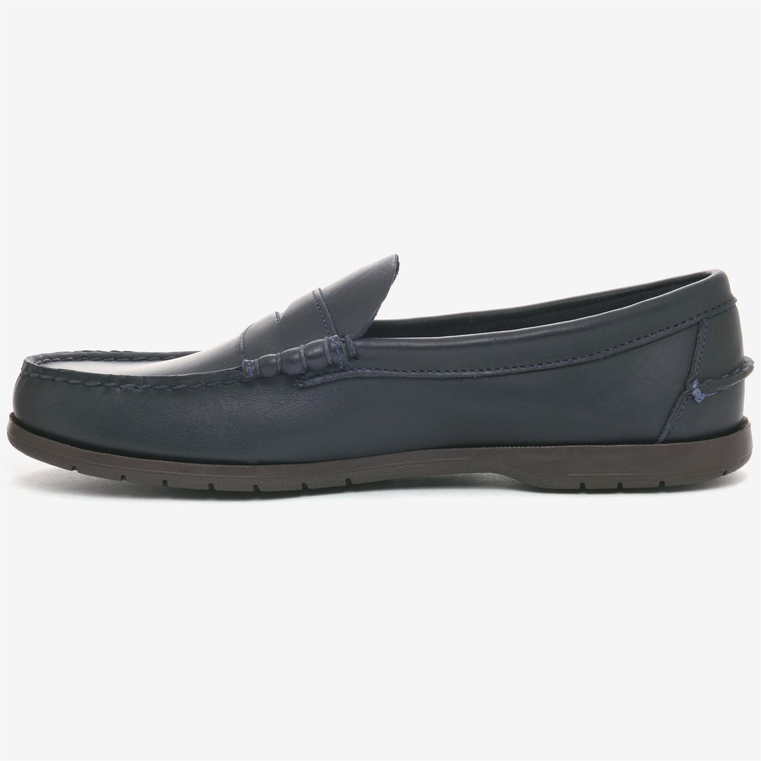 Navy Blue Men's Nautical Leather Moccasin Footwear main