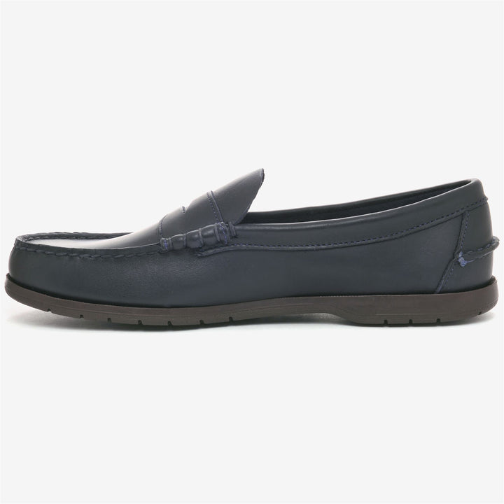 Navy Blue Men's Nautical Leather Moccasin Footwear 3